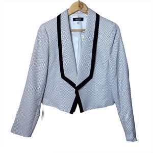 Nine West White Black Sparkle Tuxedo Blazer
